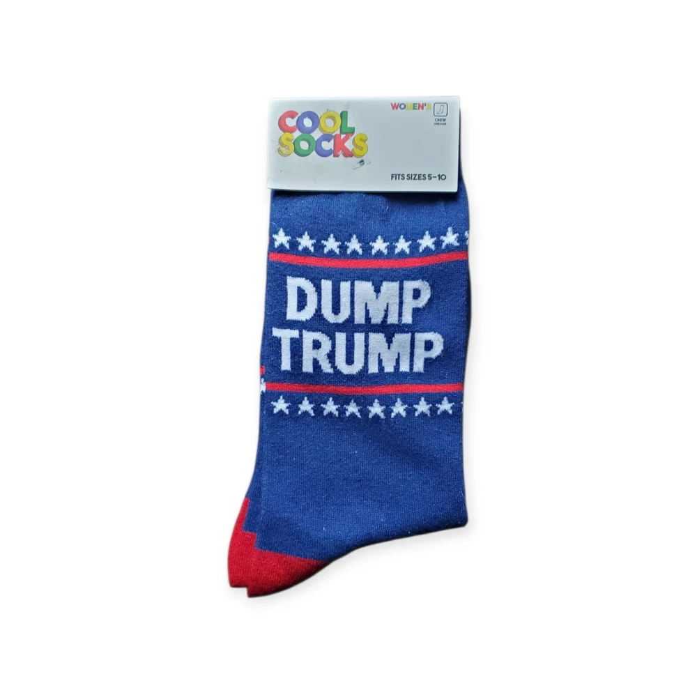 Blue and Red 'Dump Trump' Socks - Picture 1 of 2